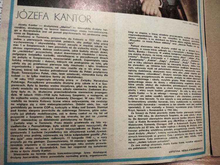 Józefa Kantor, harcerka