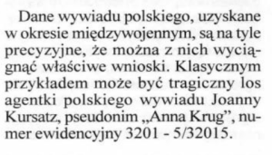Informacja o Johannie Kursatz w książce "Sztuka dezinformacji" Ryszarda Maresta